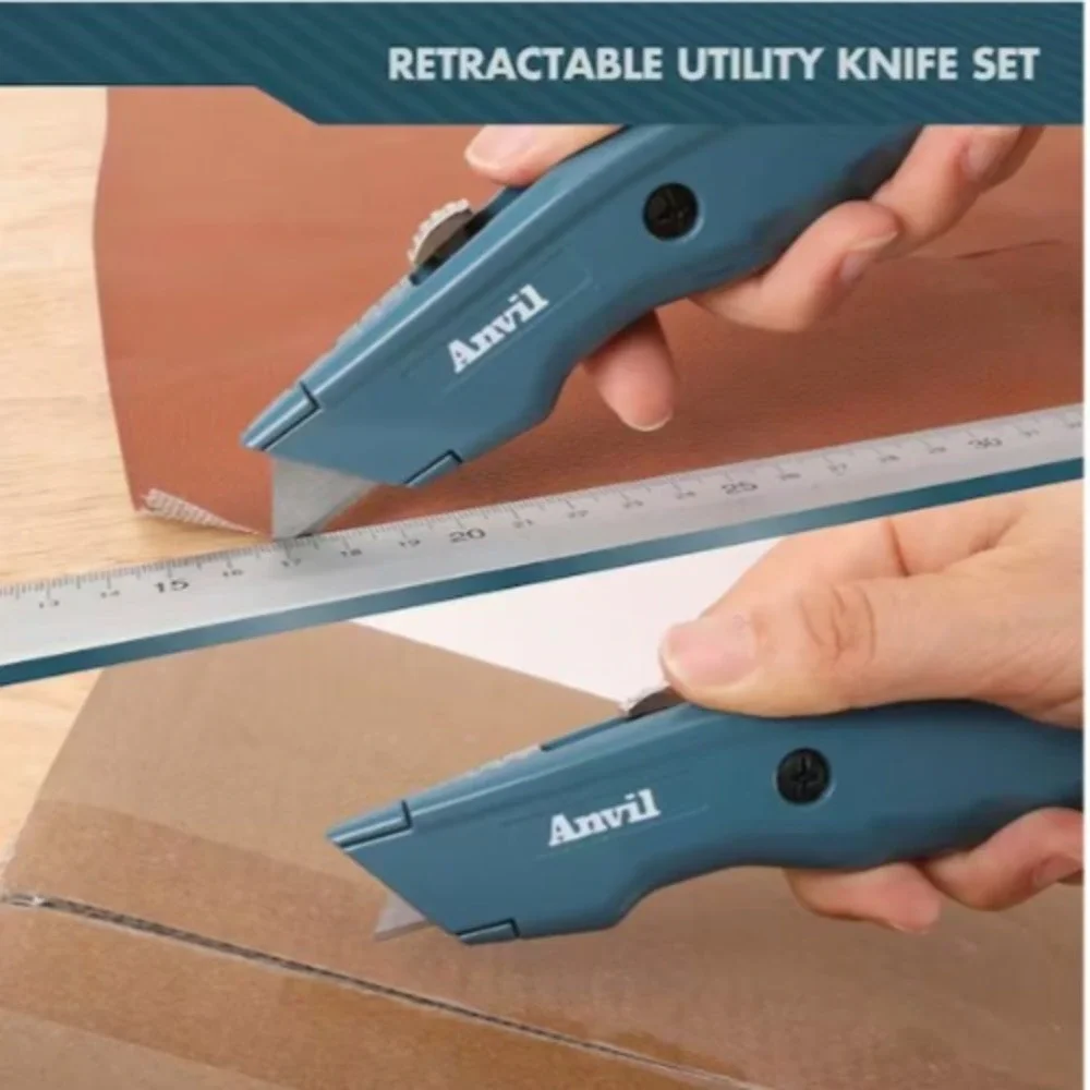 Anvil Snap and Retractable Utility Knife Set with Extra Blades